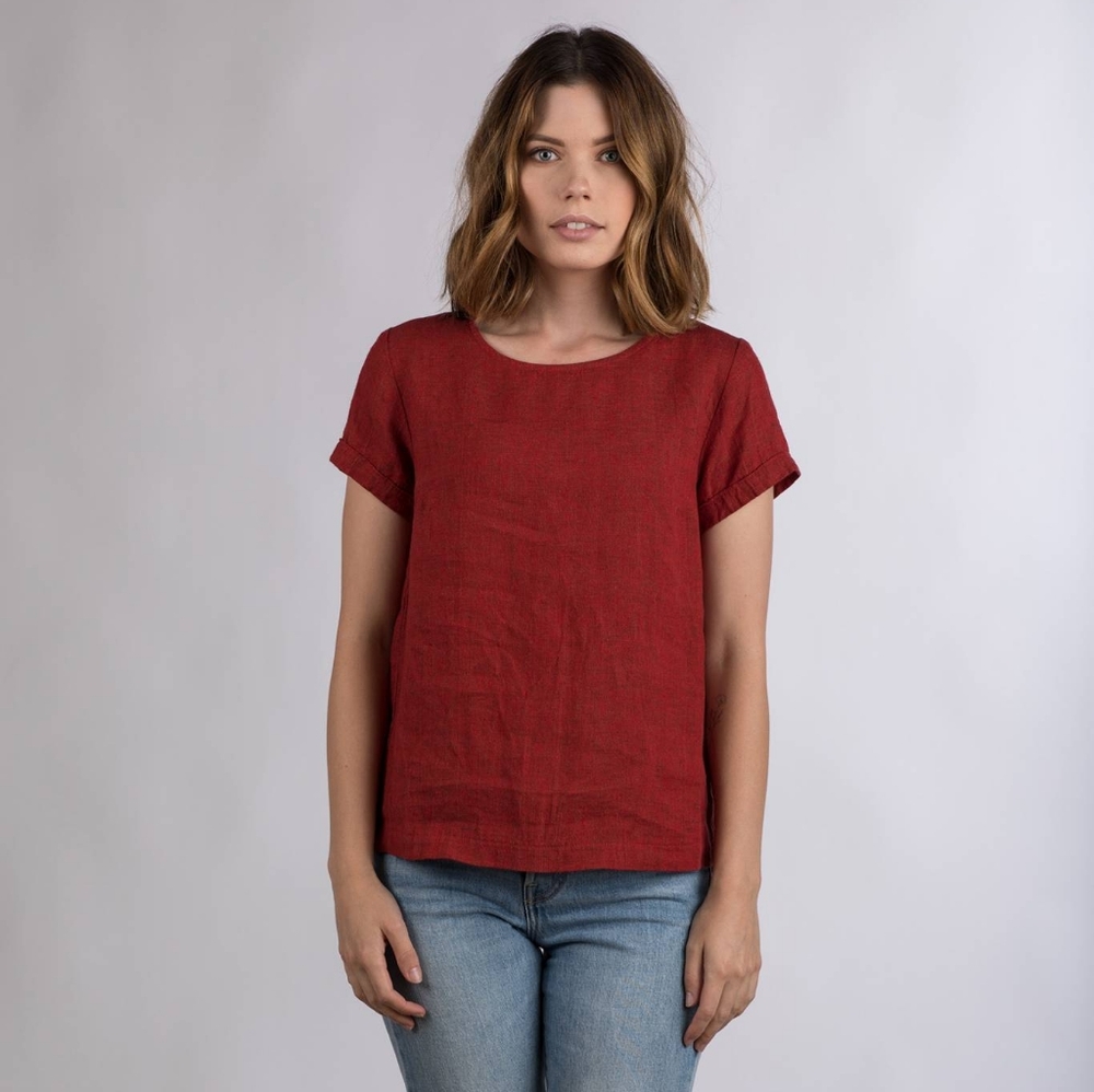 Pyne & Smith Blouse No.14 in Roman Red